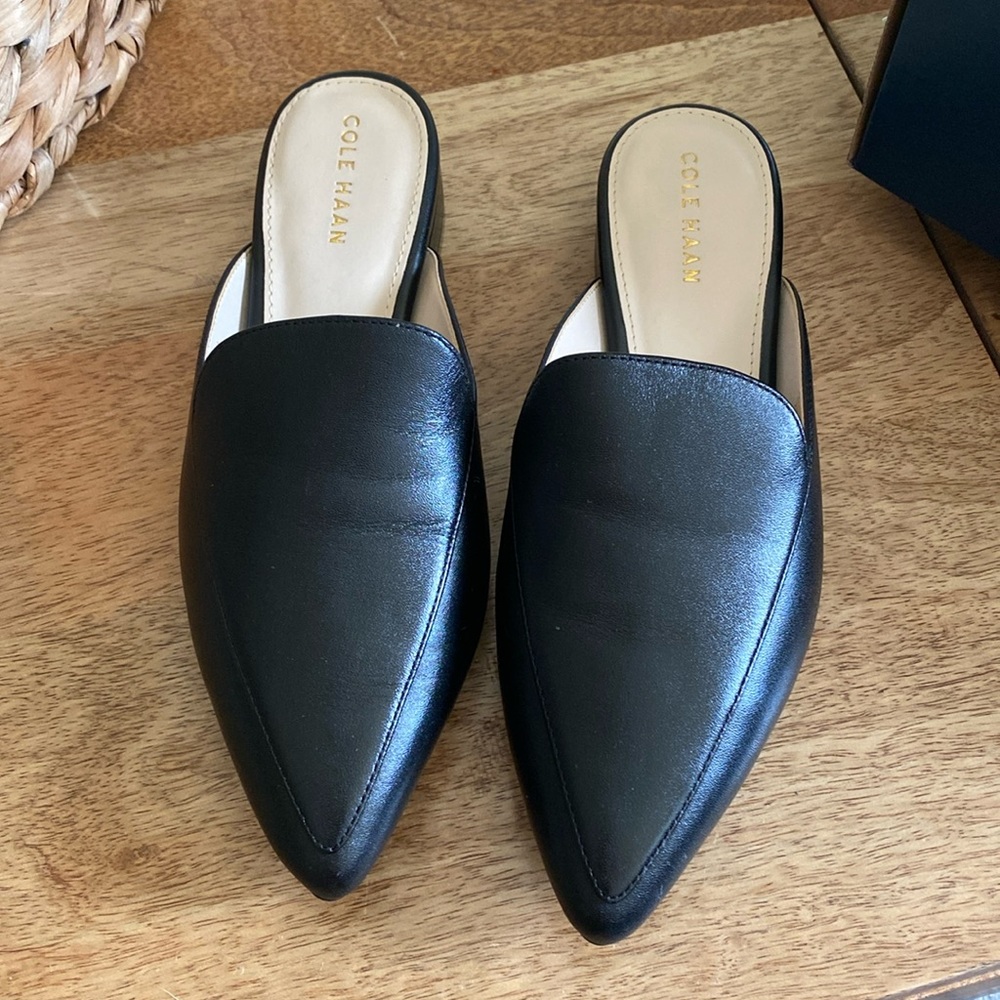 Cole Haan piper mule black leather